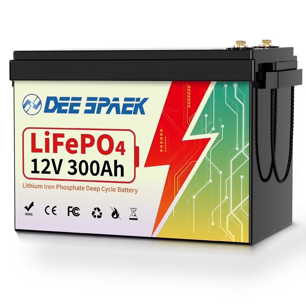 12V 300Ah LiFePO4 Battery,Lithium Batteries for RV,Solar,Backup Power,Trolling Motor,Marine,Camper,Built in 200A BMS,15000+ Deep Cycles