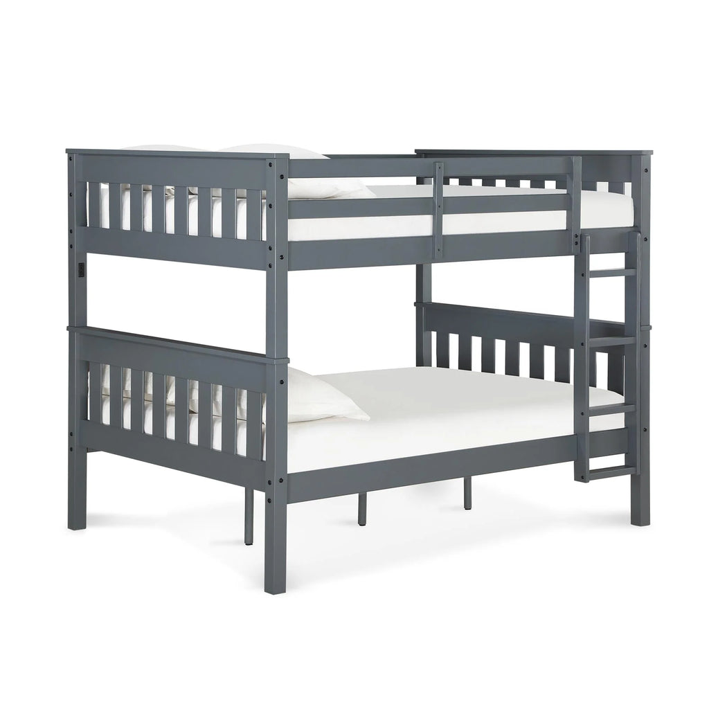 Teen Novogratz Max Full-Over-Full Wood Bunk Bed with USB Port, Gray