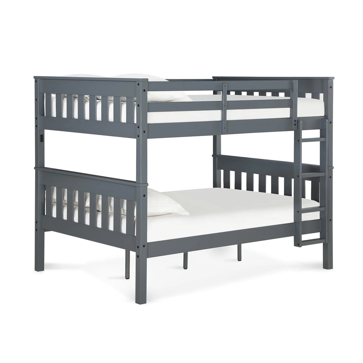 Teen Novogratz Max Full-Over-Full Wood Bunk Bed with USB Port, Gray