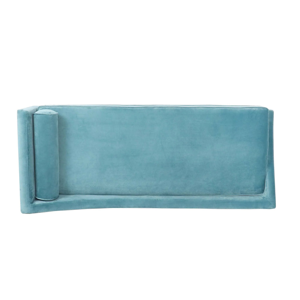 Chaise Lounge Sofa Chair, Right Square Arm Reclining Chaise, Indoor Upholstered Sleeper Sofa with Pillow and Wood Legs, Modern Accent Chaise Chair for Living Room Bedroom Office, Green