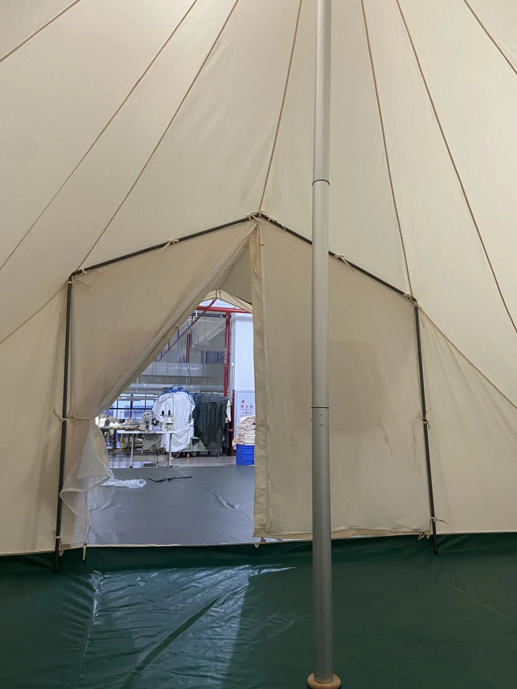 SAM&HAIBEI 19.68x13.1ft Family Camping Bell Tent with 8.53x6.56ft Porch, 4 Seasons Durable Cotton-Polyester Glamping Shelter for Outdoor Adventures & Family Gatherings