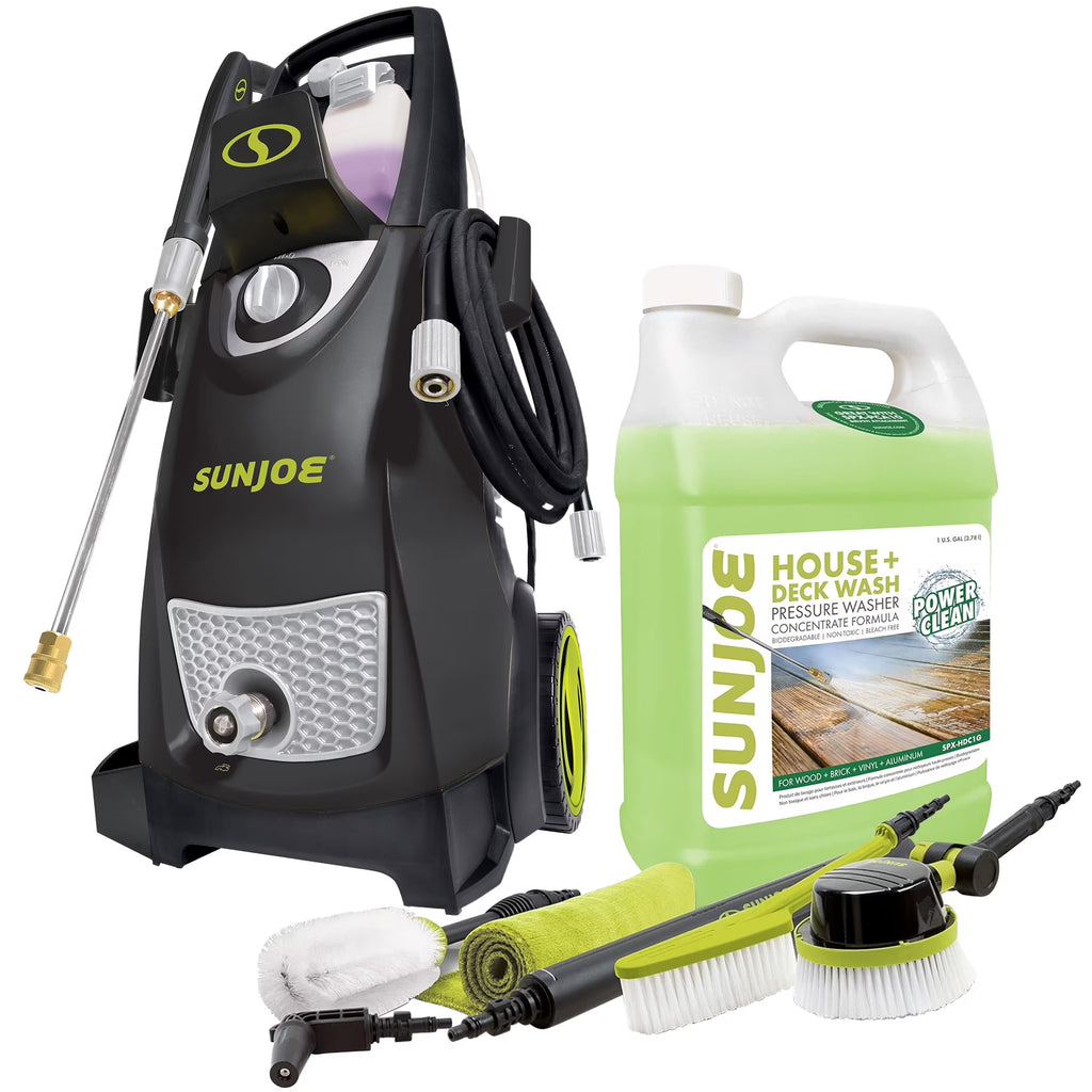 Sun Joe Electric Pressure Washer with Wheels and 3 Pack Pressure Washer Cleaner