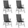 Gymax 4PCS Folding Chair Patio Garden Outdoor w/ Steel Frame Adjustable Backrest