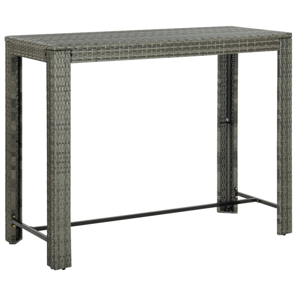 vidaXL Patio Bar Set Outdoor Bistro Set Bar Stool Bistro Table Poly Rattan
