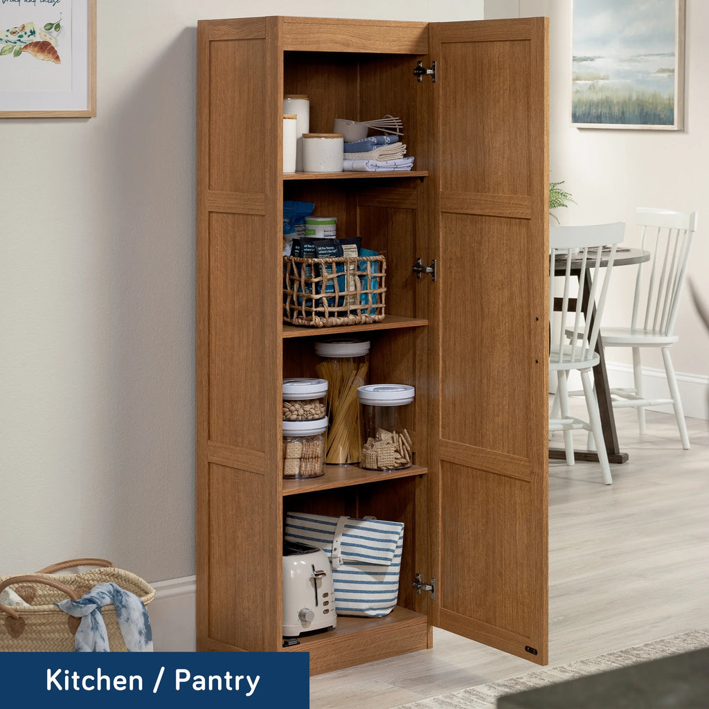 Sauder Select Storage Pantry, Highland Oak Finish