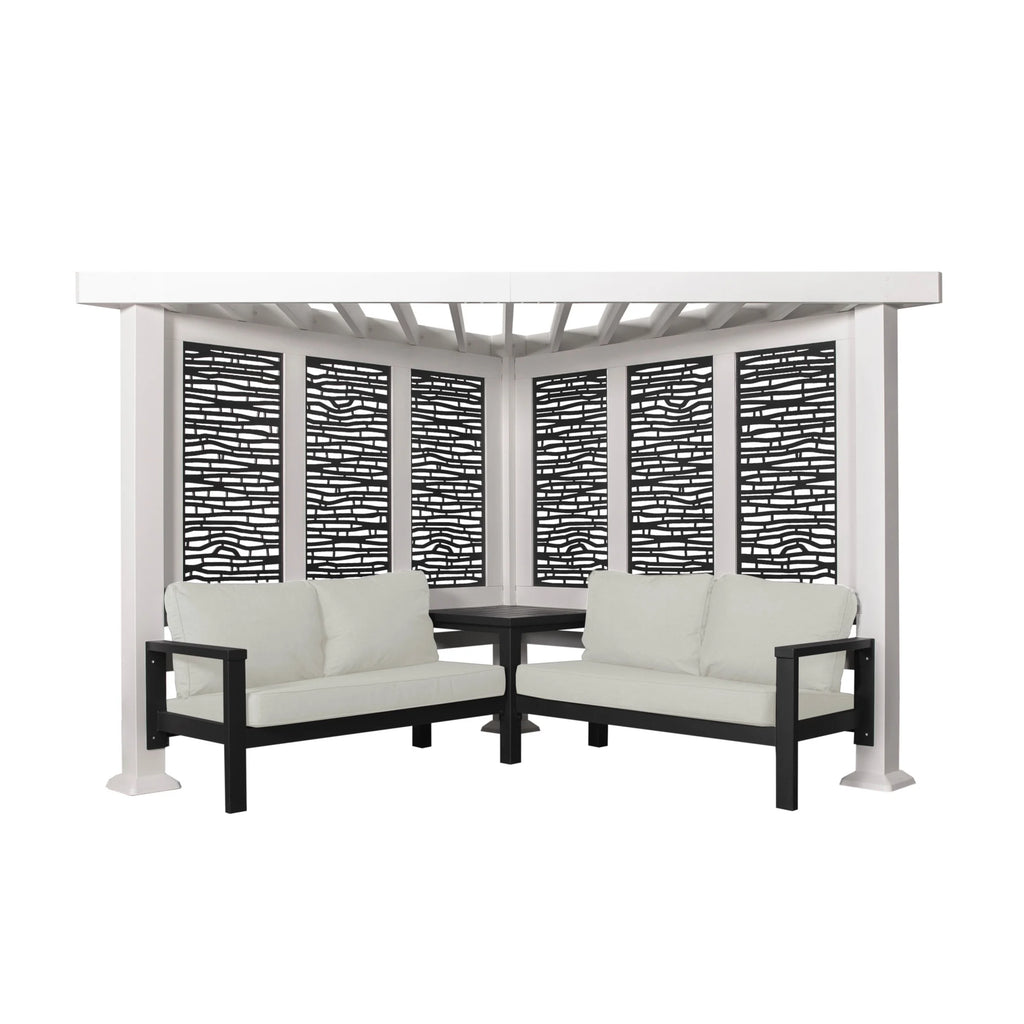 Backyard Discovery Ridgedale 12x8' Galvanized Steel Cabana Corner Pergola, Canopy, Seating