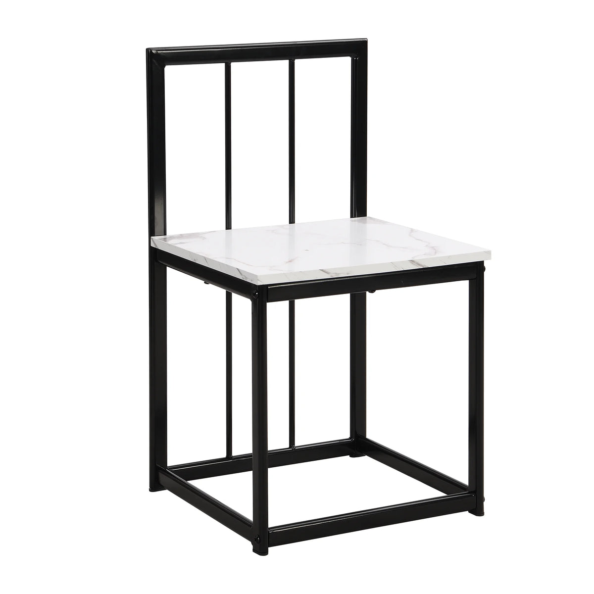 7-Piece Dining Table Set with 6Stools - Industrial Compact Kitchen Table & Chairs Sets, Space-Saving Design for Apartment, Small Space, Breakfast Nook