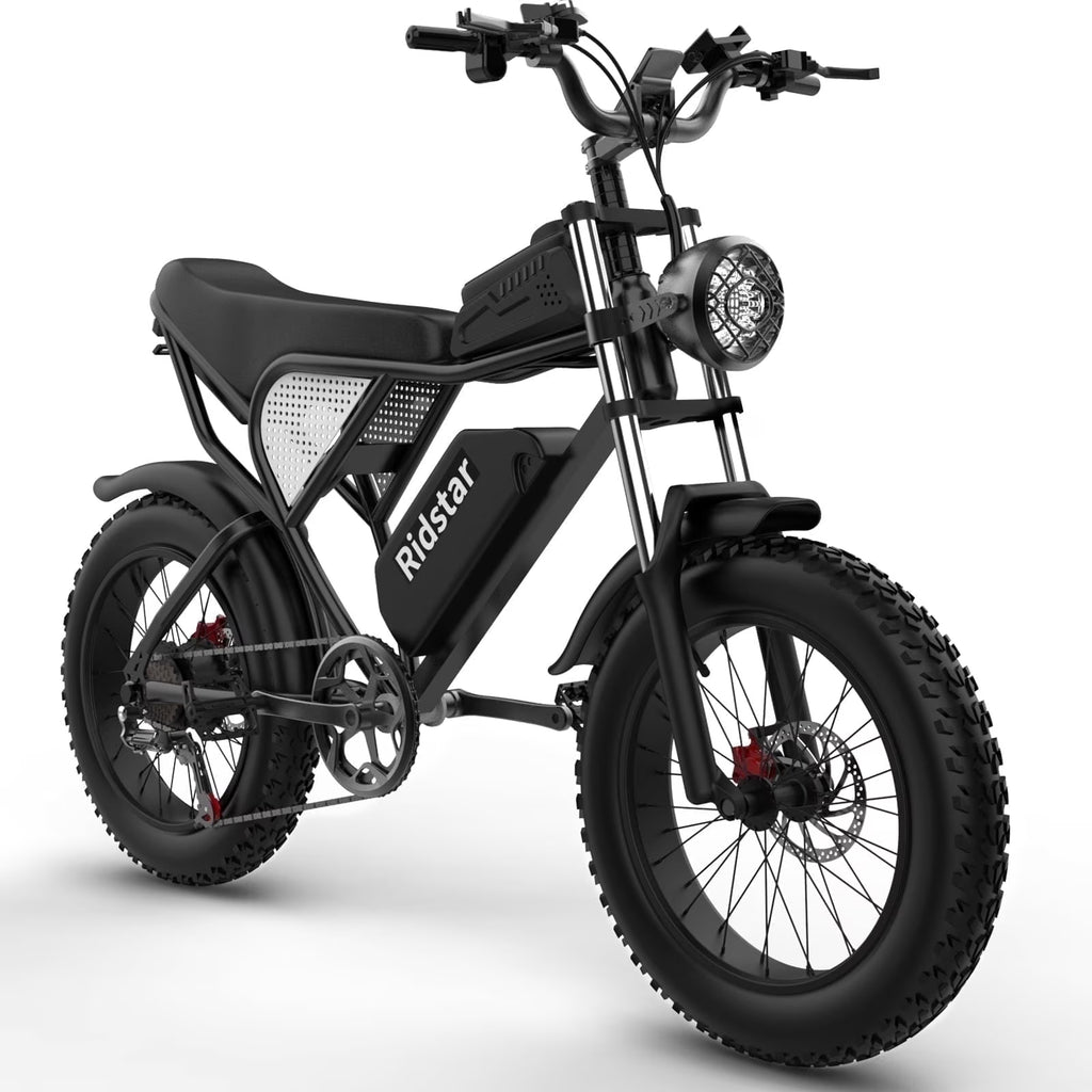 Ridstar Electric Bike for Adults,Peak 1500W 30MPH,48V 15.6Ah Electric Bicycle,Full Suspension Mountain Bike UL2849