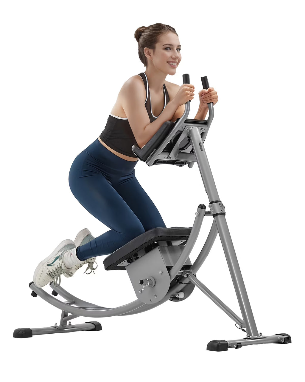 KFFKFF Core Exercise Device, Home Gym Abdominal Gear, Women's Core & Abdominal Training Equipment, 300 lbs Load Limit Strength Conditioning Ab Cruncher, Adjustable Collapsible Workout Tool