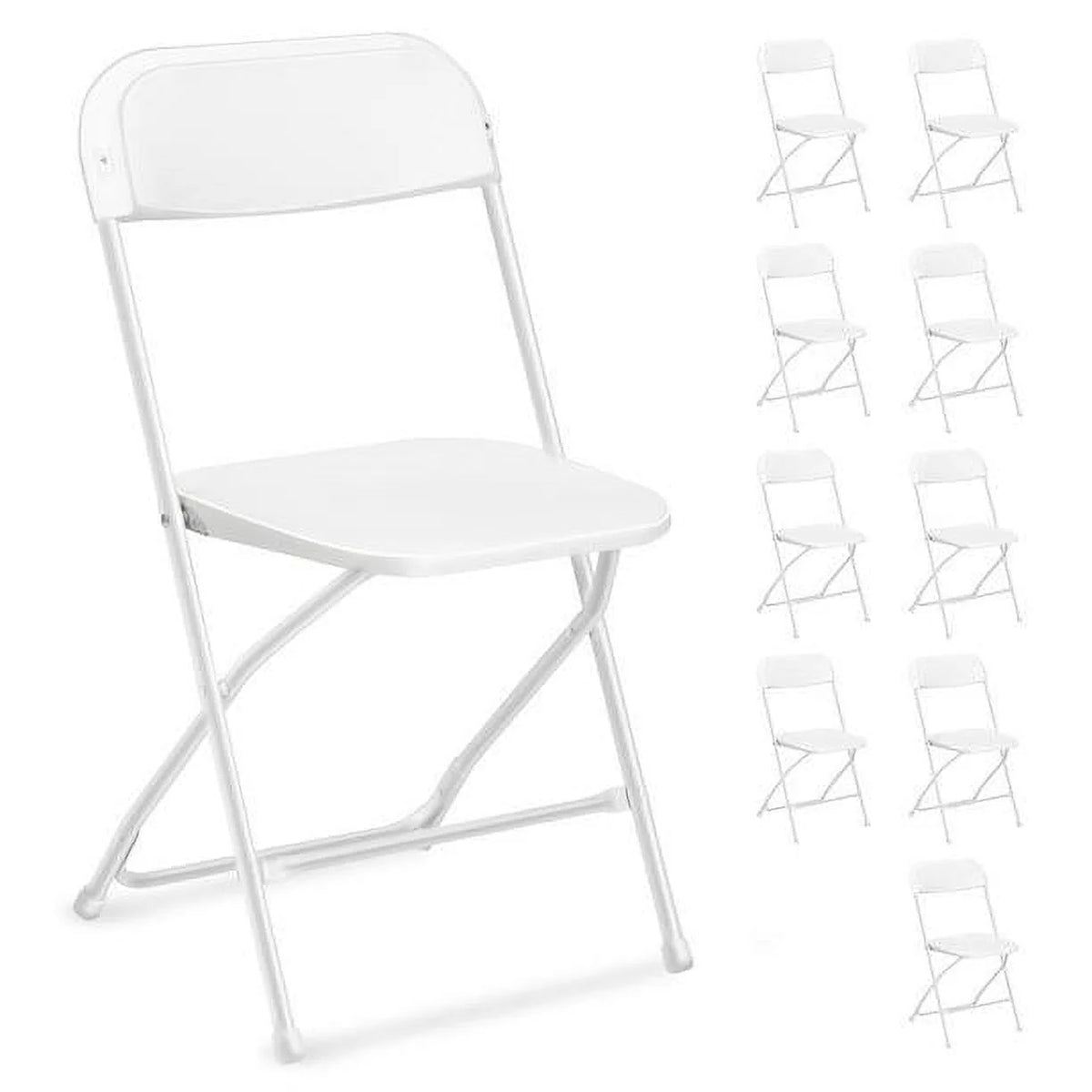Ktaxon 10 Pcs Folding Chairs for Wedding, Commercial Activities, White
