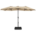 Topeakmart 13ft Patio Parasol Canopy with Crank, Tan