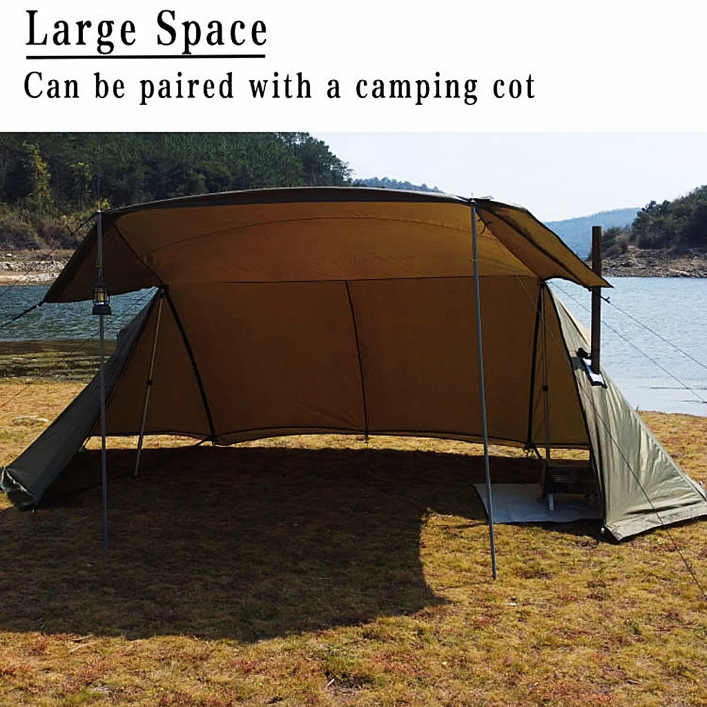 Top Lander 4 Person Tents for Camping Waterproof with Two Porch Hot Tent Bushcraft Shelter 4 Season Family Tent