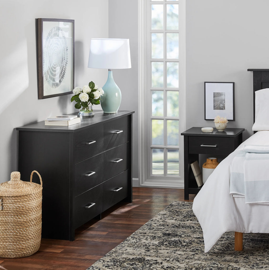 Mainstays Hillside 6-Drawer Dresser, Soft White Finish