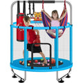 ZCMHAXJ Trampoline for Kids with Adjustable Gymnastics Bar&7 Toys