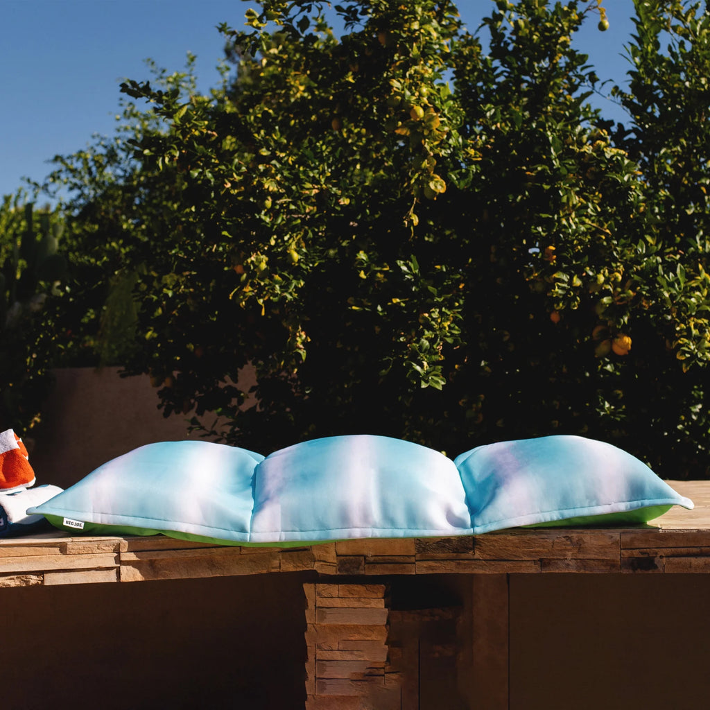 Big Joe Lagoon Lounger No Inflation Needed Pool Float, Americana Nautical Stripe Double Sided Mesh, Quick Draining Fabric, 5 feet Giant