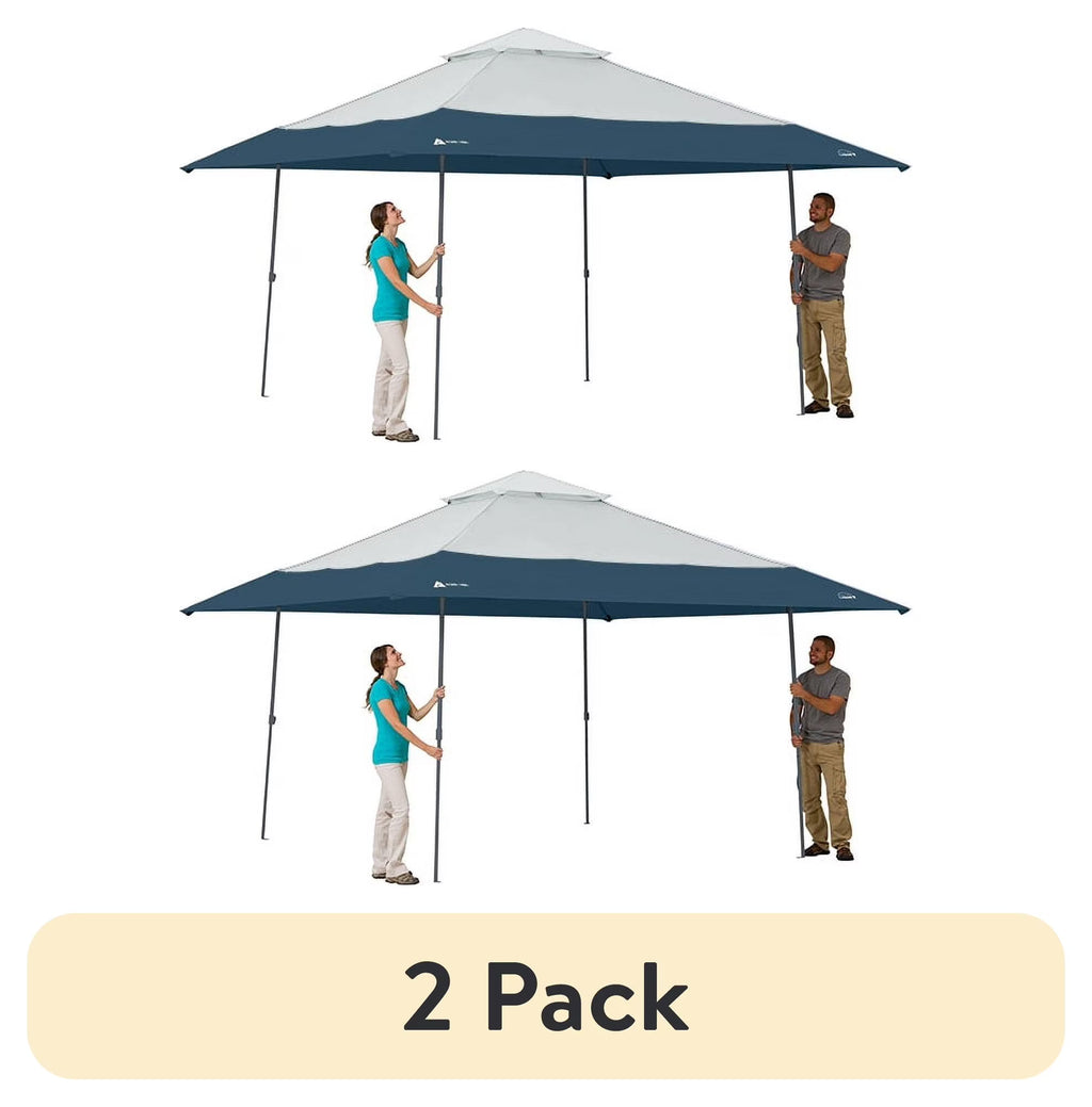 Ozark Trail 14' x 14' Instant Lighted Canopy for Camping - Blue, Gray