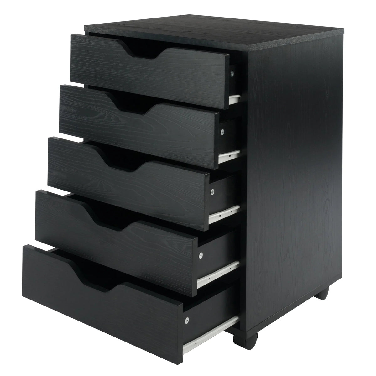 Winsome Halifax 5-Drawer Mobile Cabinet 20519, Black Finish