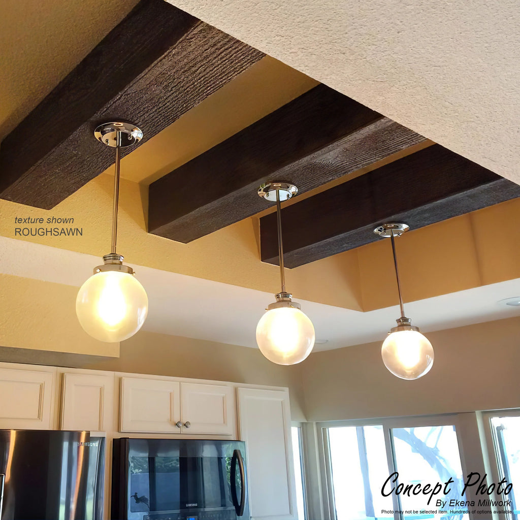 12"W x 8"H x 18'L 3-Sided (U-beam) Hand Hewn Endurathane Faux Wood Ceiling Beam, Factory Prepped