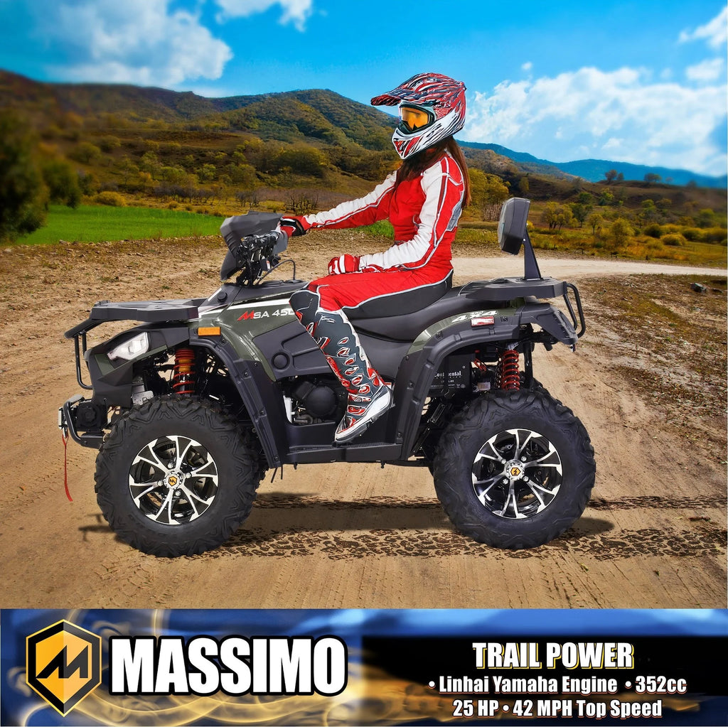 Massimo MSA450F Adult ATV Quad 352cc 25 HP 4 Stroke 4-Wheeler - Sand