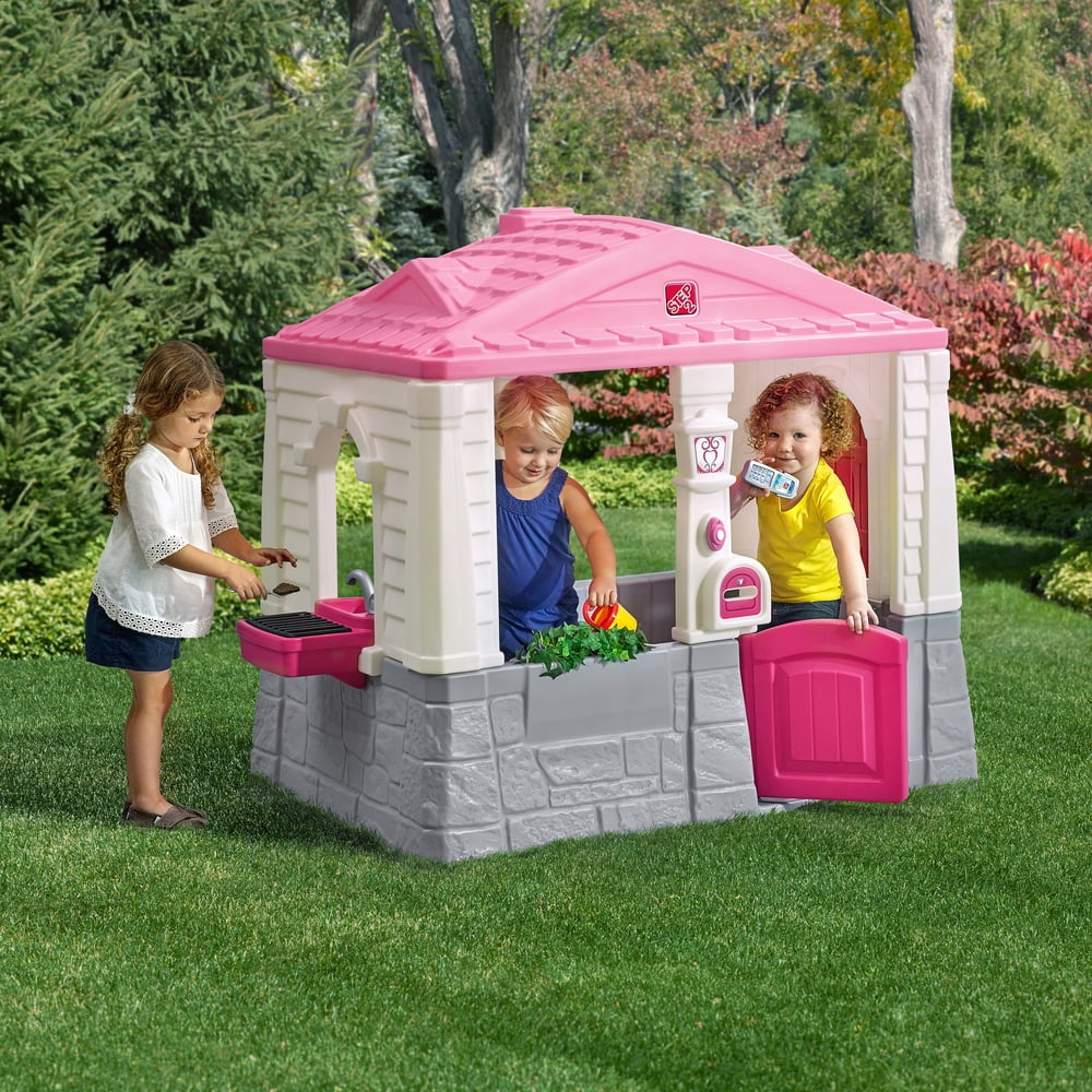 Step2 Neat & Tidy Cottage II Brown Playhouse Plastic Kids Outdoor Toy