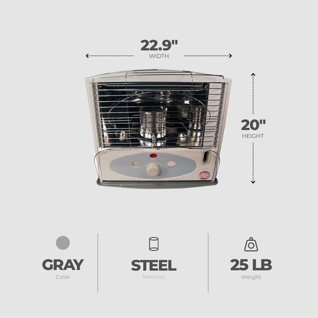Kero World 10,000 BTU Kerosene Wick Heater with Sure-Seat Chimney System