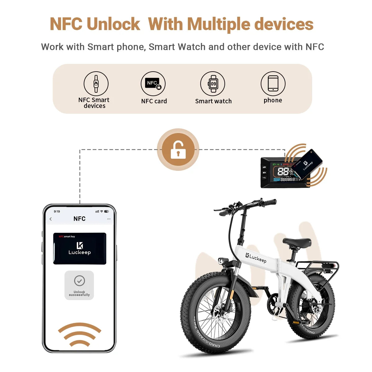 Luckeep X1 Lite Foldable Electric Bike for Adults 1500W Peak Motor,720WH Removable Battery,28MPH 60 Miles Long Range,20"*4" Fat Tire All-Terrain E-bike with Front Suspension,Mountain Electric Bicycle