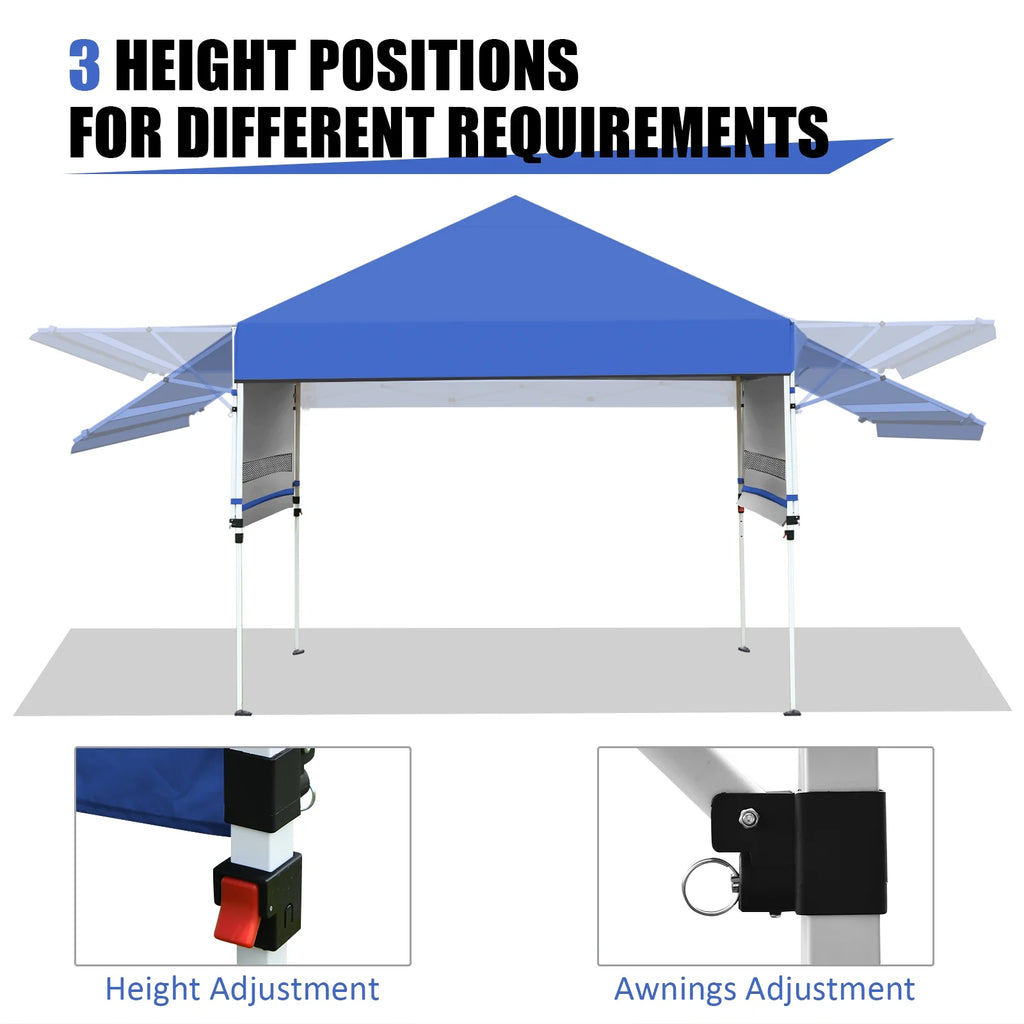 Patiojoy 10x17ft Pop up Canopy  3 Height Adjustment Folding Tent with Roller Bag White