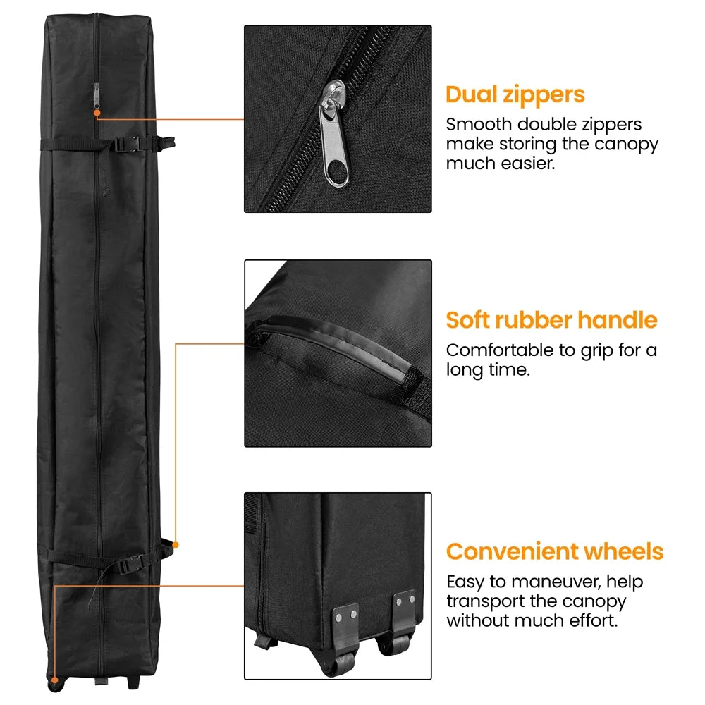 Topeakmart 12x12ft Commercial Pop-up Canopy Tent with Adjustable Height for Outdoor, White