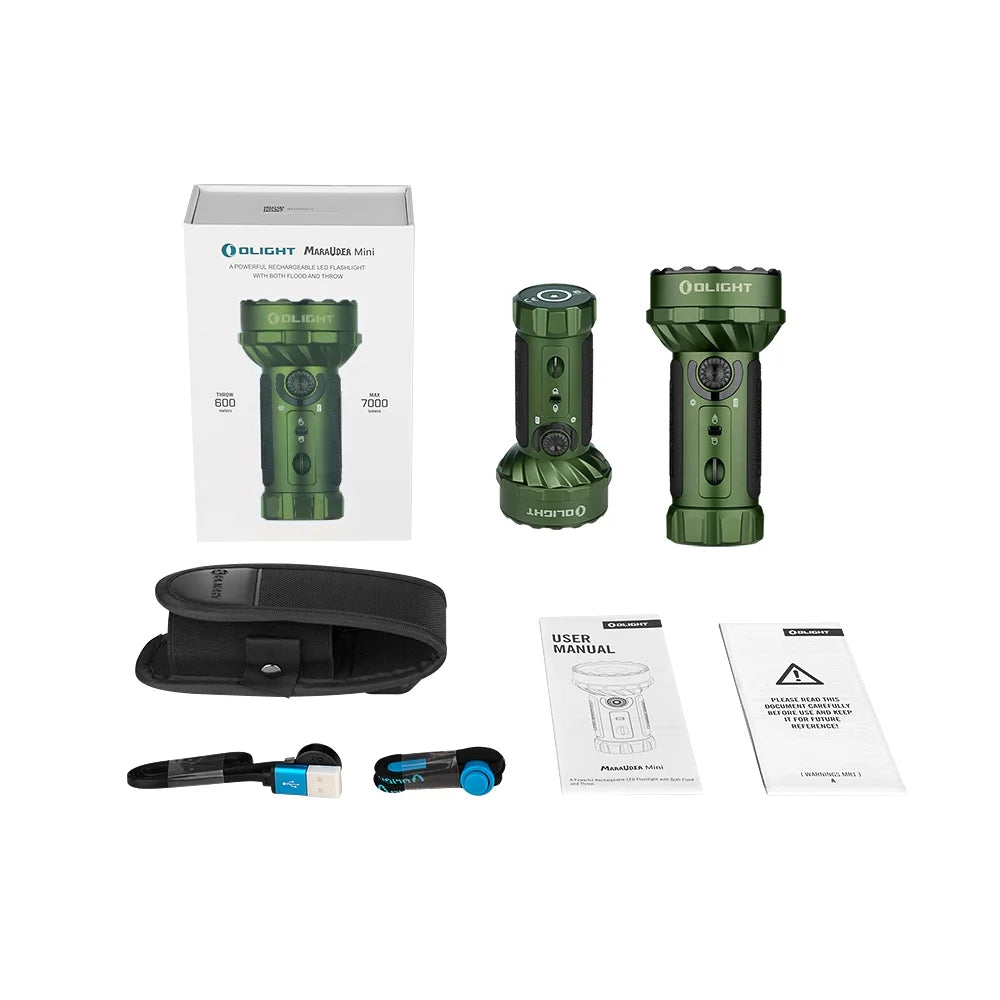 OLIGHT Marauder Mini 7,000 Lumens Bright Flashlight with 600 Meters Beam Distance, Powerful RGB Lights, Magnetic Rechargeable for Outdoors Work, Hunting, and Searching(Black)