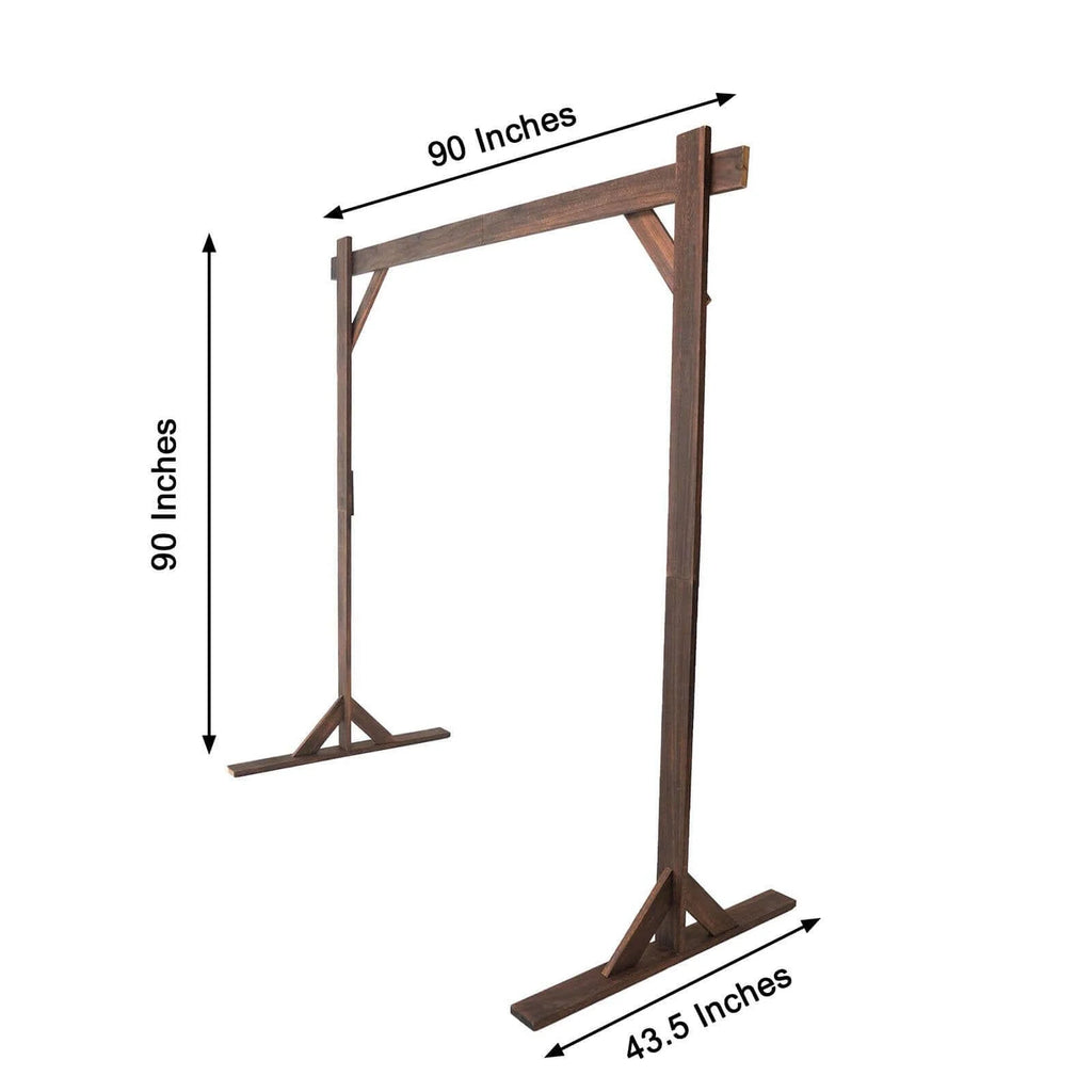 Efavormart 7FT Rustic Square Wedding Arch Wooden Backdrop Stand, Wedding Ceremony Arch - Brown
