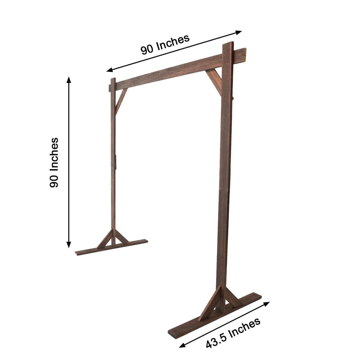 Efavormart 7FT Rustic Square Wedding Arch Wooden Backdrop Stand, Wedding Ceremony Arch - Brown