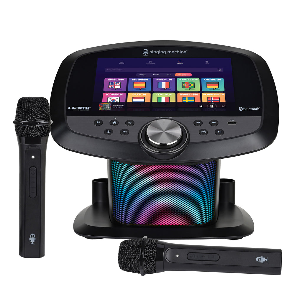 Singing Machine Ultimate Karaoke Party System with Vocal Removal & Charging Mics