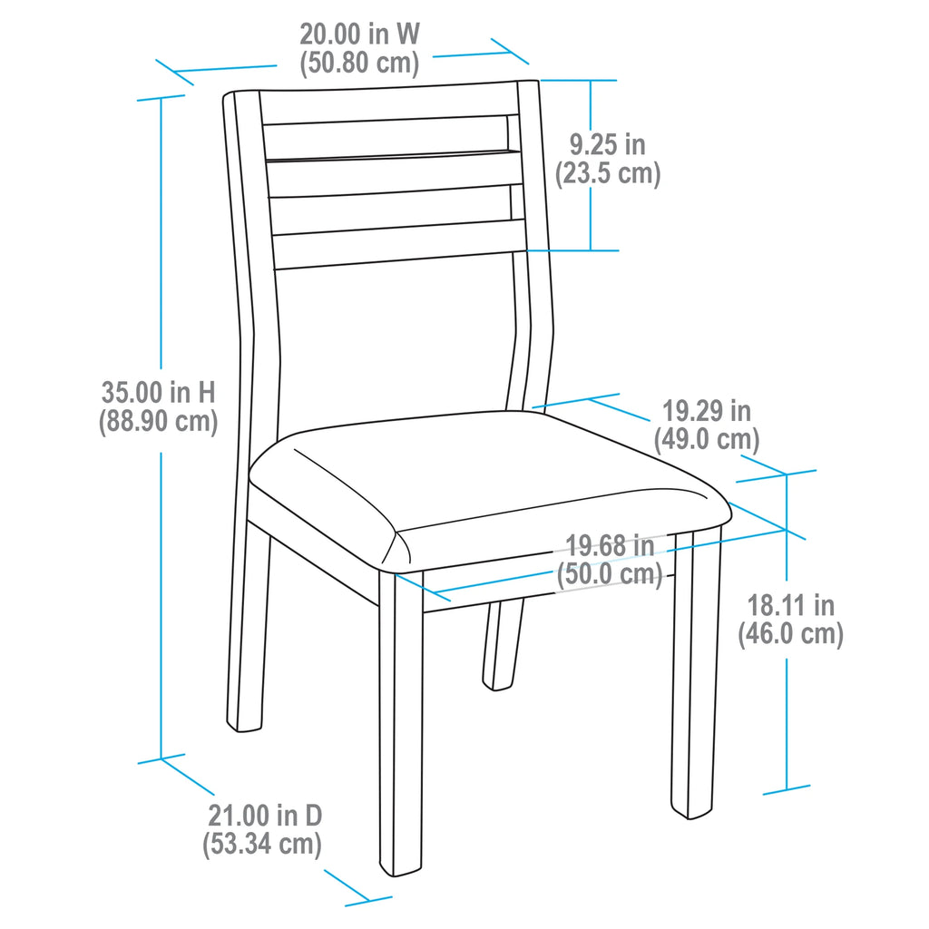 Better Homes & Gardens Ezra Dining Room Chair 2 Pack, Walnut and Cream Fabric Color