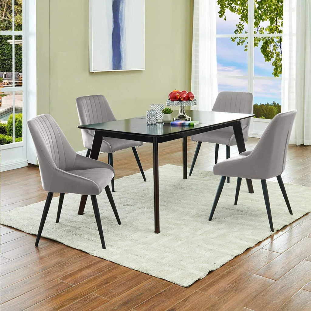 Duhome Velvet Dining Chairs Set of 2 Side Chairs for Dining Room, Modern Accent Chairs Upholstered Office Guest Chair, Gray