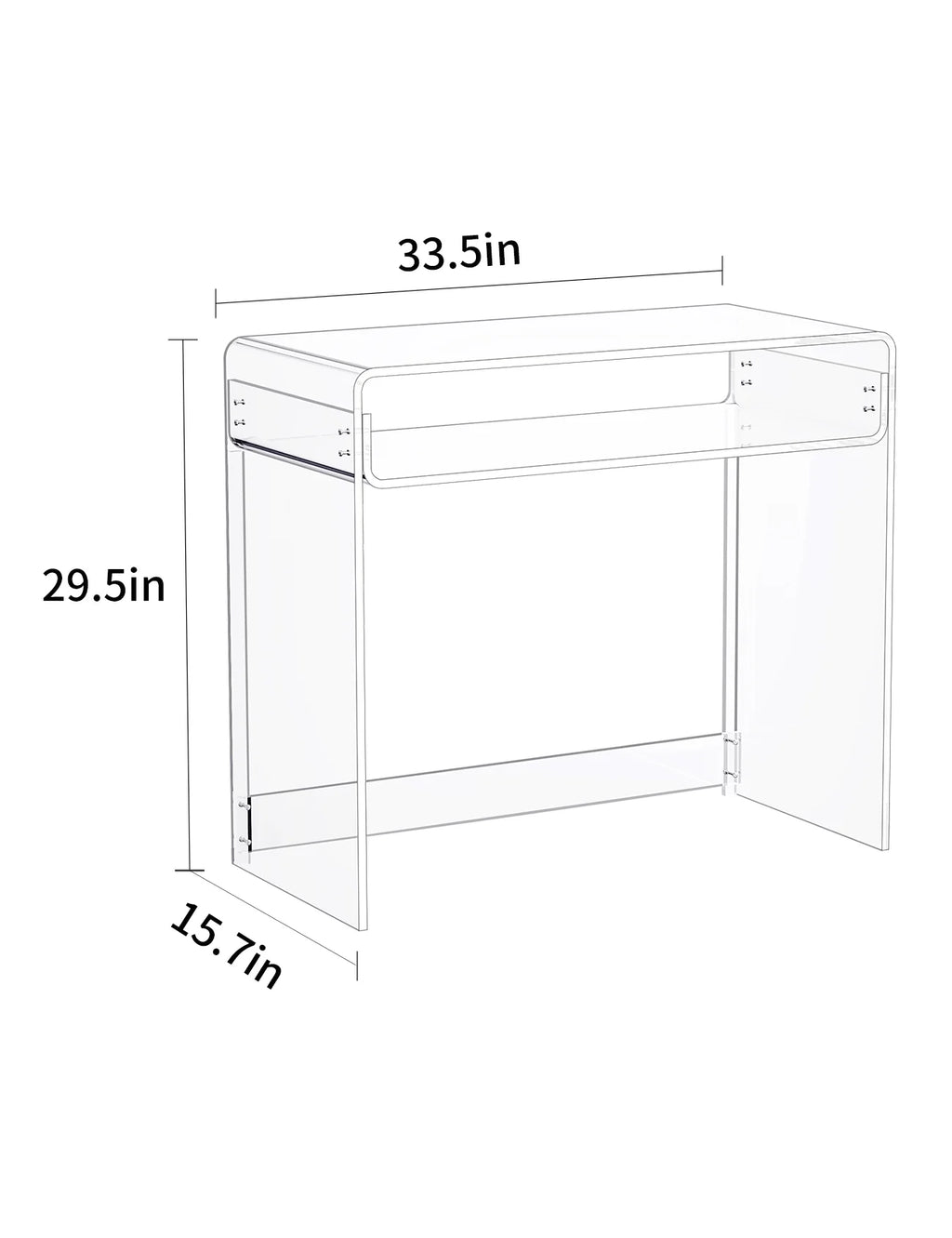 Solaround Acrylic Modern and Sleek Computer Office Desk, Clear