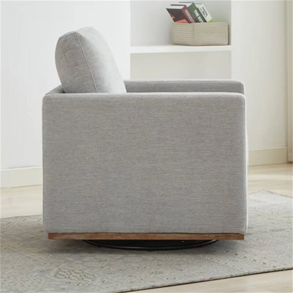 Swivel Accent Chair, Modern Chenille Upholstered Lounge Chair Armchair with 360 Degree Swiveling Base, Leisure Club Chair Comfy Accent Single Sofa Chair for Nursery Bedroom Living Room, Taupe