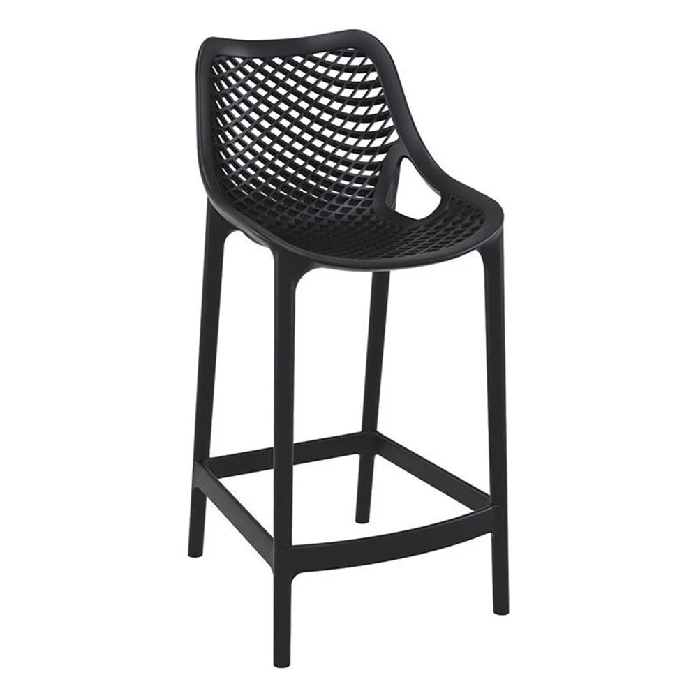Home Square Polypropylene Patio Bar Stool in Taupe - Set of 2