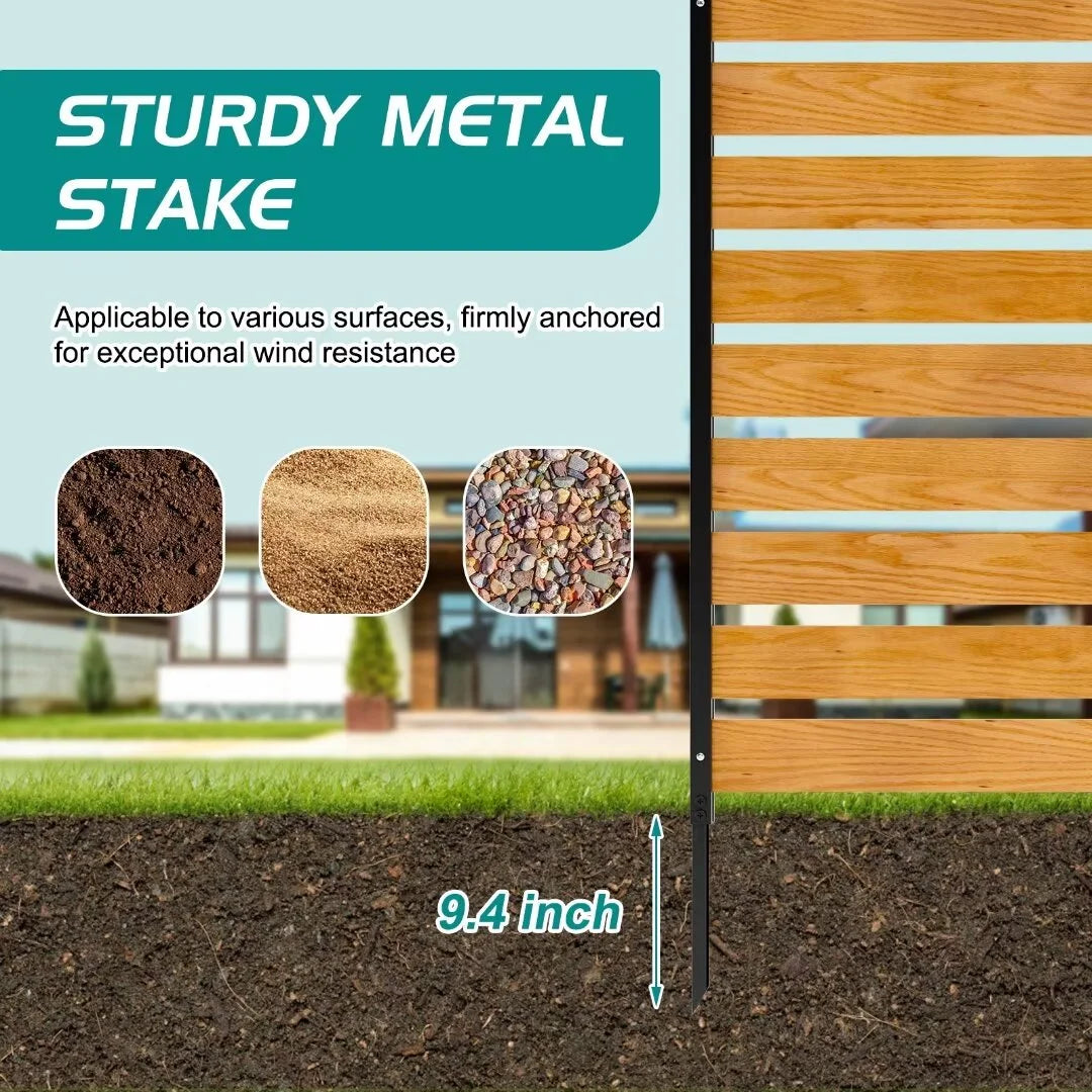 "NAIZEA Air Conditioner Fence, Pool Equipment Enclosure, Trash Can Enclosure, Metal Stake Wood Fence Panel 38"" W x 60"" H"