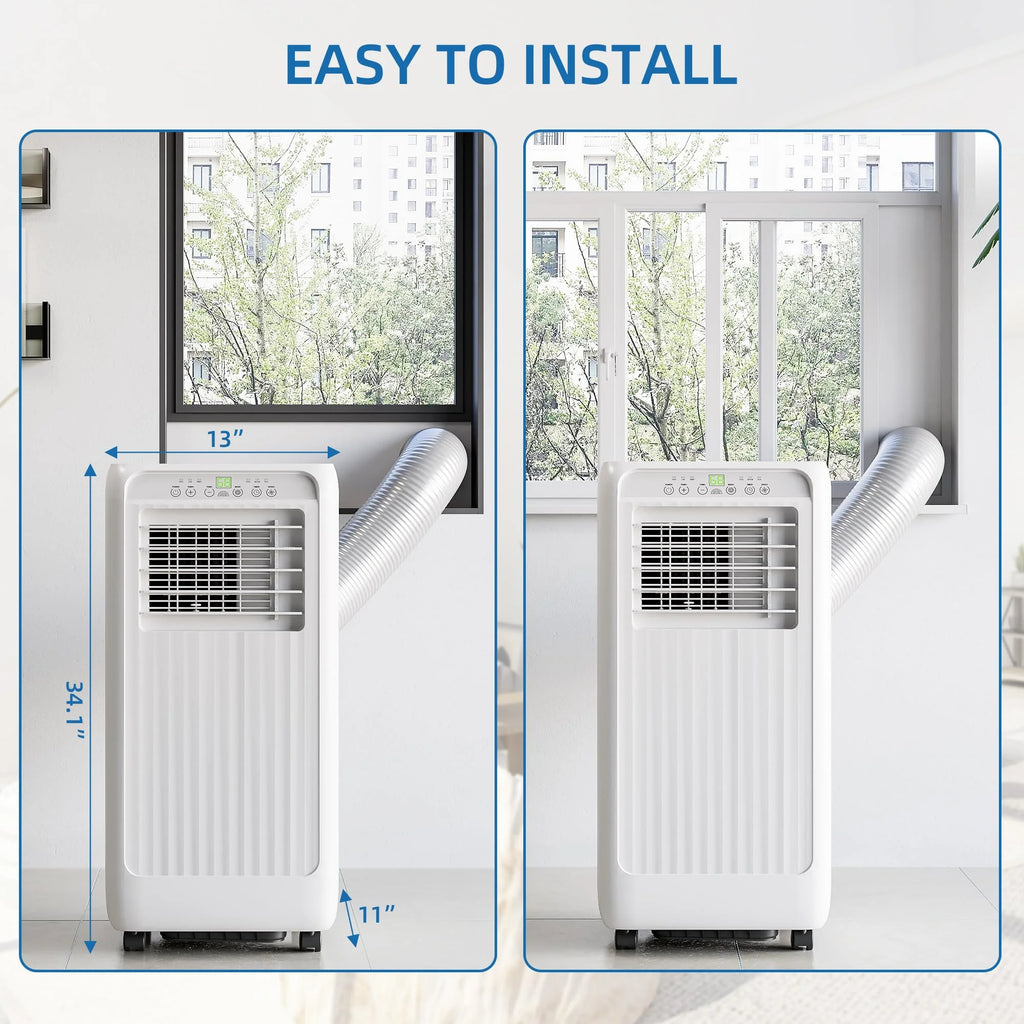 TROPOW 8000Btu Portable Air Conditioner 4-in-1 Portable AC Unit Cool up to 350sq.ft, Portable Air Conditioners with Remote Control & Window Kit1-24H Timers