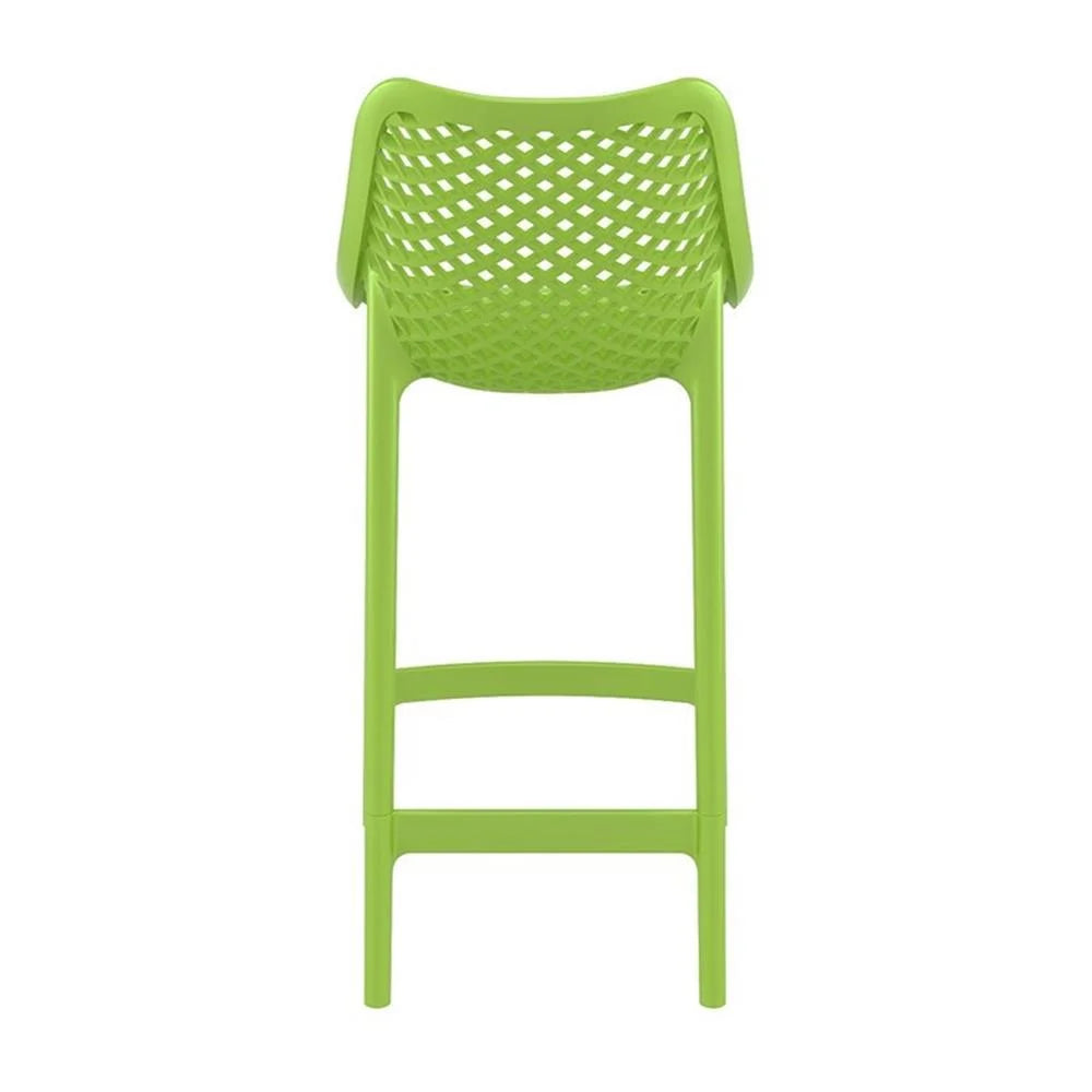 Home Square Polypropylene Patio Bar Stool in Taupe - Set of 2