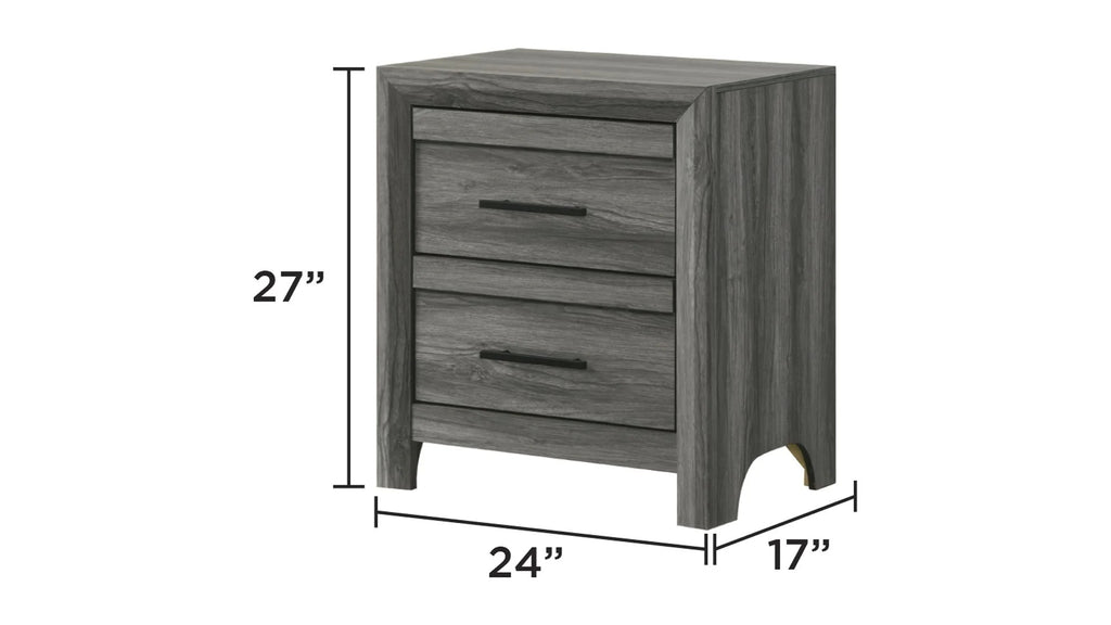 Denver Modern Style 4PC Full Size Bedroom Set Made With Wood in Gray Colour