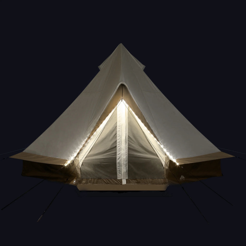 Ozark Trail 15' x 15' 8-Person Bell Tent with String Lights, 22.57 lbs