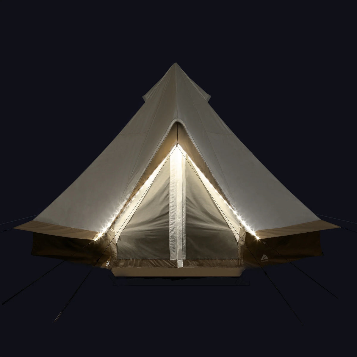 Ozark Trail 15' x 15' 8-Person Bell Tent with String Lights, 22.57 lbs