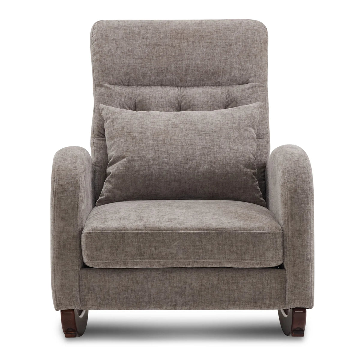 Ktaxon Rocking Accent Chair Glider Reading Chair Comfy Teddy Velvet Upholstered Single Sofa Rocker for Living Room, Nursery, Bedroom Beige