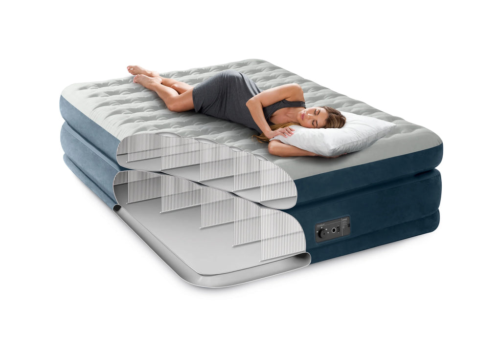 Intex 22in Queen Dura-Beam Control Comfort Air Mattress with Internal Pump