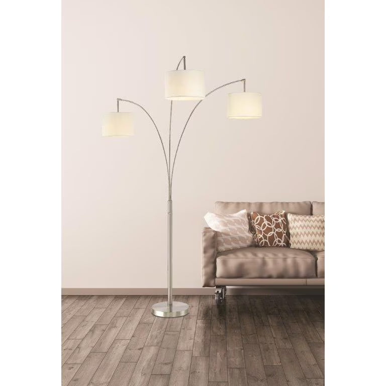 Artiva  USA Lumiere Modern LED 3-arched Brushed Steel 80-inch Floor Lamp with Dimmer - N/A