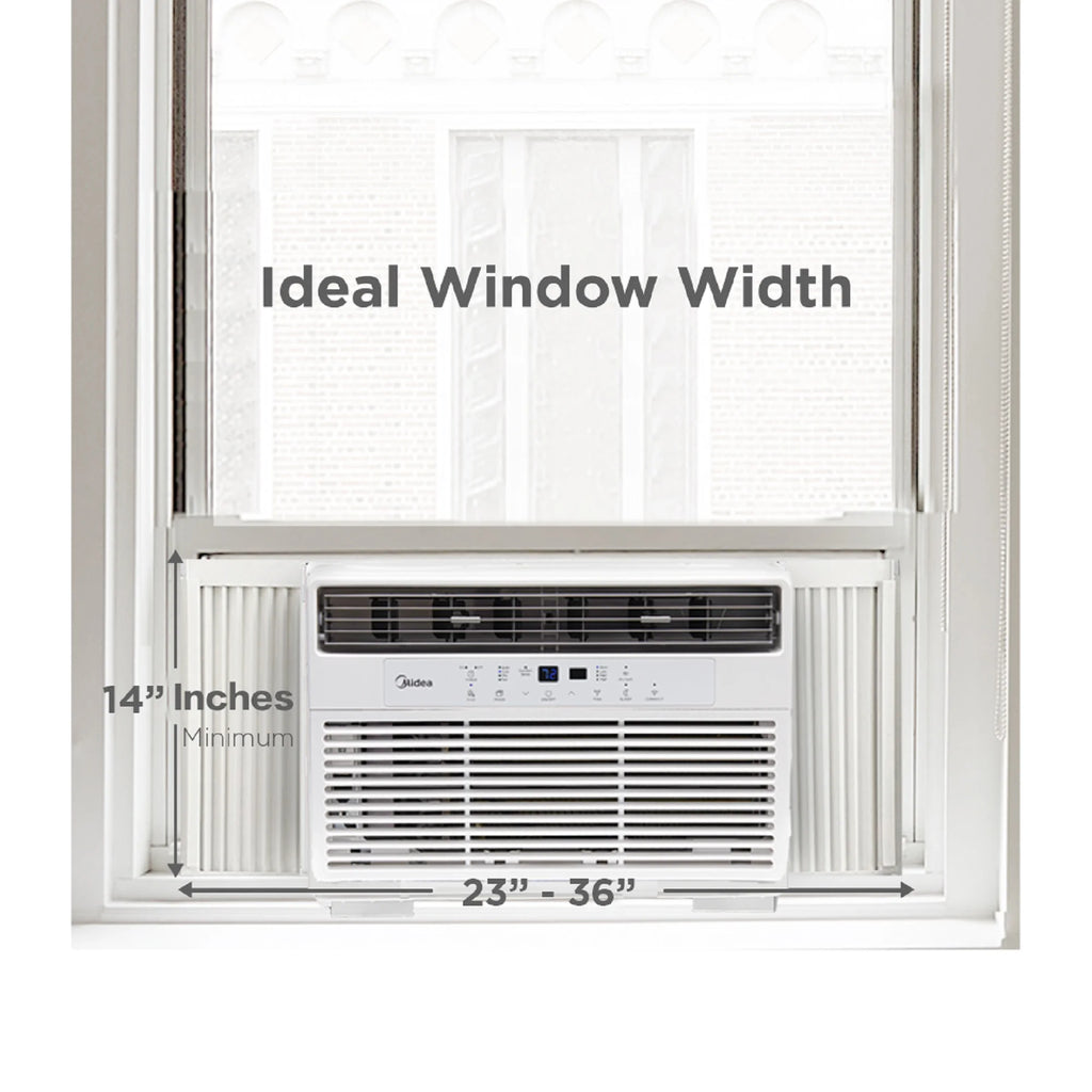 Midea 8,000 BTU 115V Smart Window Air Conditioner with Comfort Sense Remote, up to 350 Sq. ft., White, MAW08S1DWWT, New