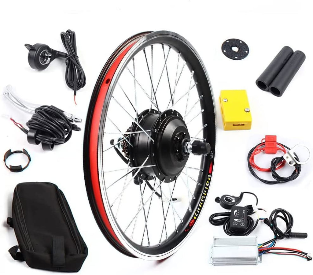 FETCOI 20" Rear Wheel Hub Electric Bike Conversion Kit, 36V 250W E-Bike Powerful Hub Motor Kit with SW-810LED Display Waterproof Wire Front Wheel Hub Assembly Motor Kit