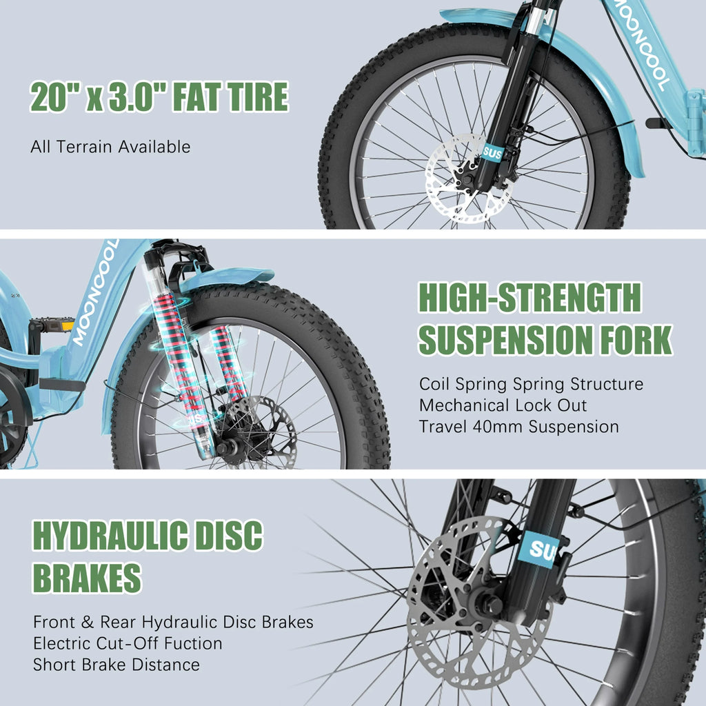 ABORON 3.0 Fat Tire Electric Trike for Senior Foldable E-Bike, 500W Motorized Tricycle Adult 20" Folding 3 Wheel Electric Commute Bike Trike w/48V Battery and Storage Baskets,