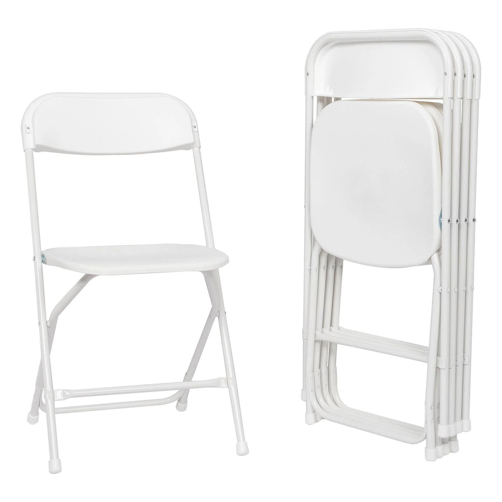 Ktaxon 10 Pcs Folding Chairs for Wedding, Commercial Activities, White